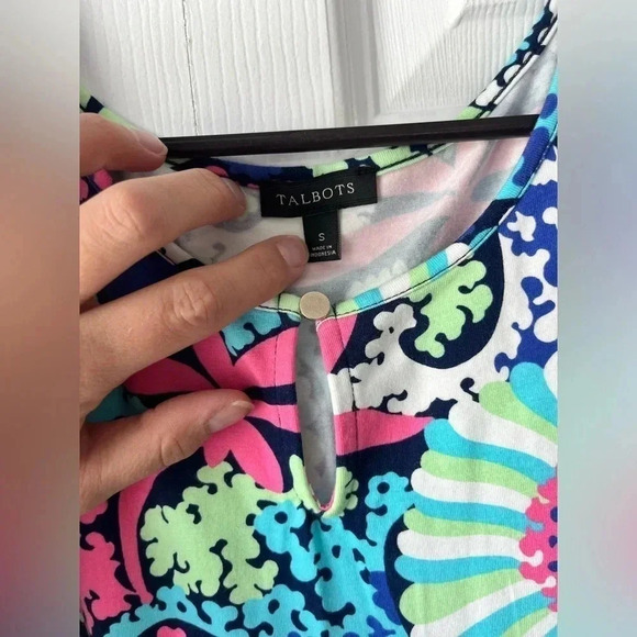 Talbots Multicolor Maxi Dress Size Small Cotton Modal Jersey - Picture 3 of 4